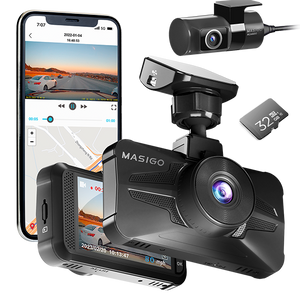 MASIGO A330D Dual 60fps Dash Cam front and rear WiFi GPS SD Card included